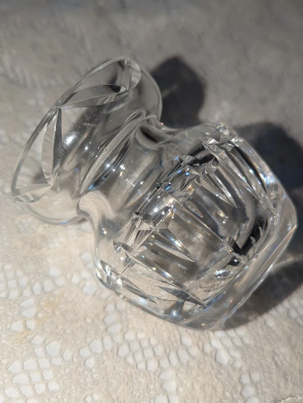 Vintage Waterford Clear Crystal Honey Jar with Spoon